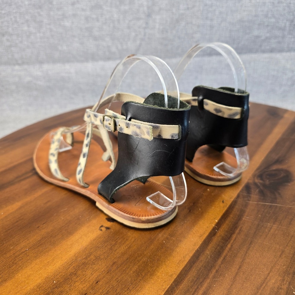 Joie A La Plage Womens Leopard Print Leather Gladiator Sandals Italy Size 35 - Picture 13 of 15